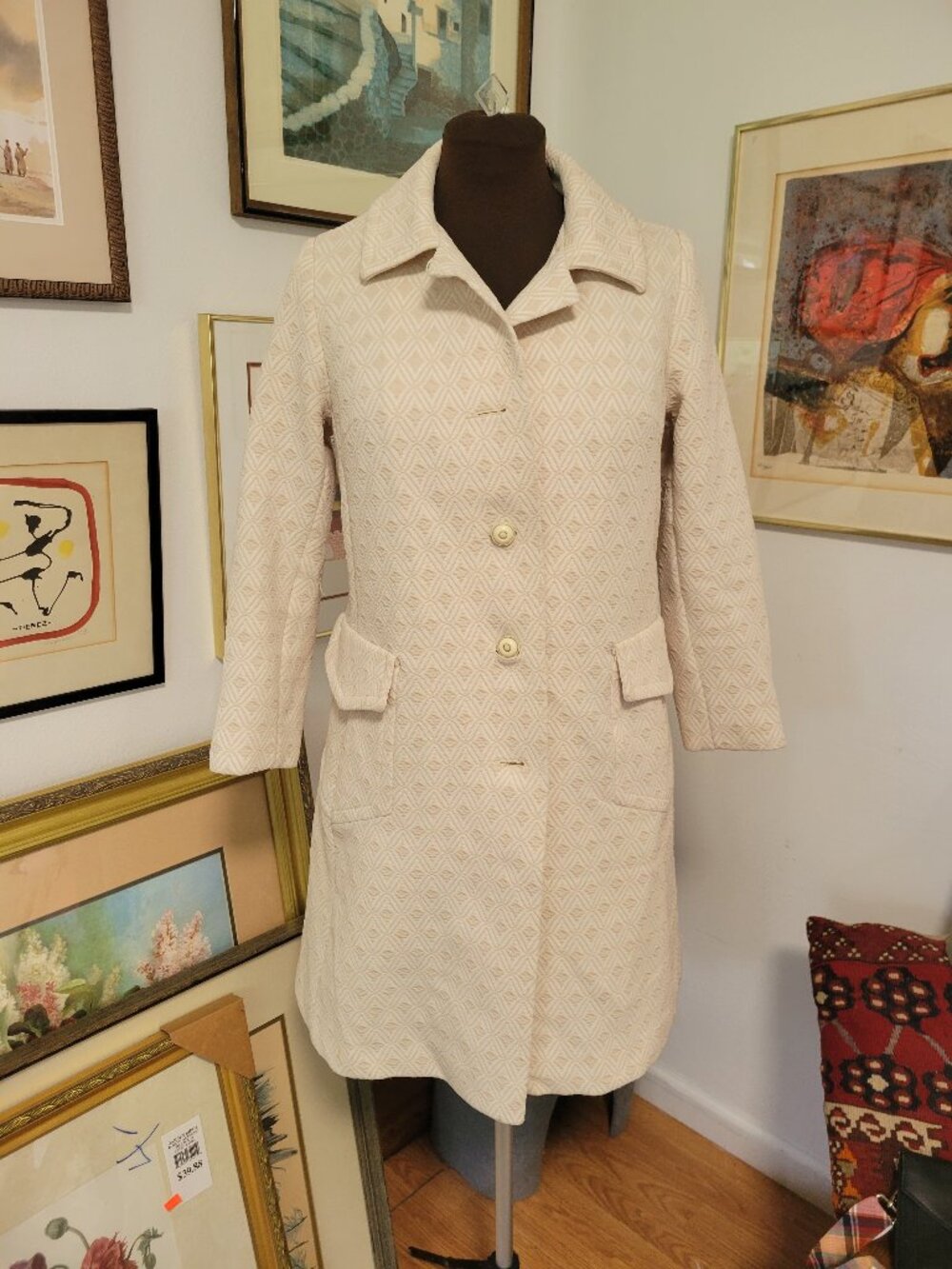 Cream Vintage Coat 1960's -70's